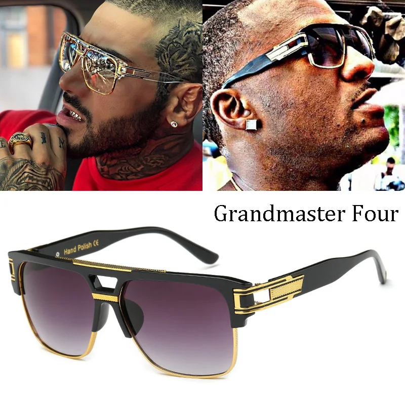 Gafas De Sol con diseño De marca De moda para hombre, lentes De Sol con gradiente, De oro De 18K, estilo Retro con montura grande Vintage, 2020