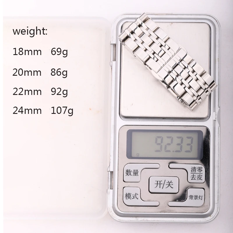 Stainless Steel Watchband Bracelet Women Men Silver Polished Solid Metal Watch Accessories Strap 18mm 20mm 22mm 24mm