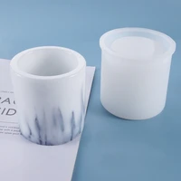 cylinder flower pot clay silicone mold diy handmade uv epoxy resin mold for table storage box pen holder boxes making mould