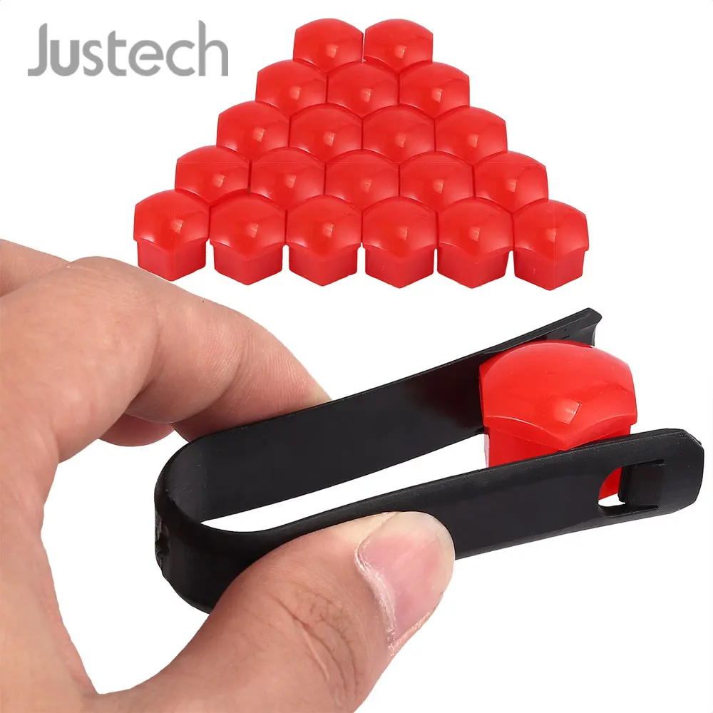 Колпачок гайки Justech 20 шт. 17 мм 19 красный сплав колпачки для автомобиля s набор