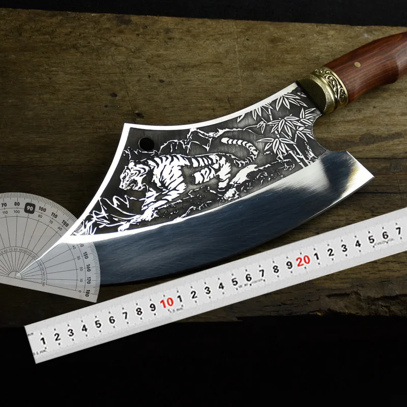 

Household kitchen knife Longquan hand-forged slicing knife chopping knife ghost hand-made sharp cleaver arc chef's kitchen knife