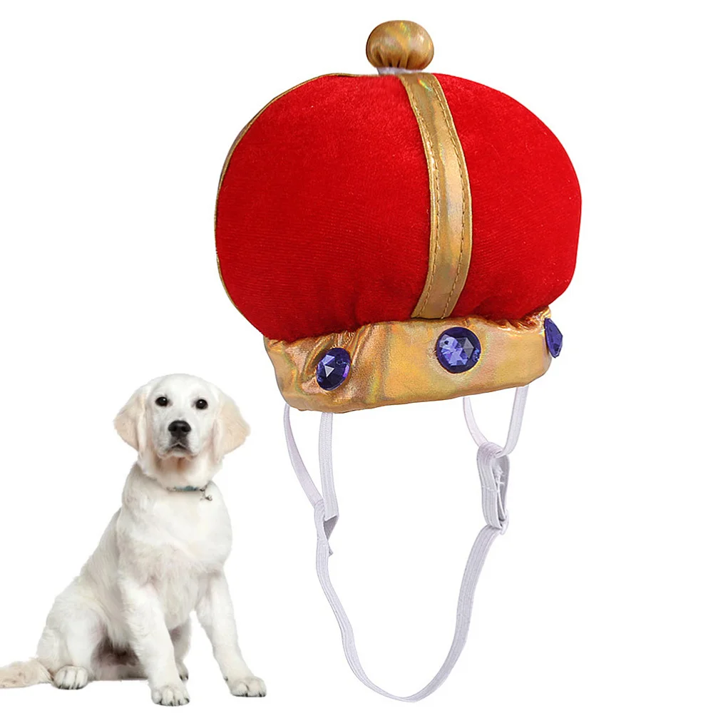 

1pc Pet Crown Hat Creative Personality Funny Headdress Lovely Novelty Cat Headpiece - Size S(Red)