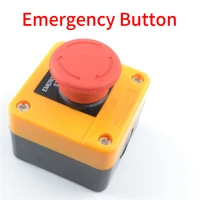 1pcs plastic shell red sign push button switch dpst mushroom emergency stop button 240v 3a twist release for elevator lift