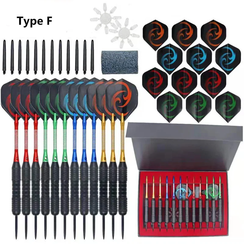 12 шт. цветное покрытие профессиональный стальной наконечник Дротика s стальные