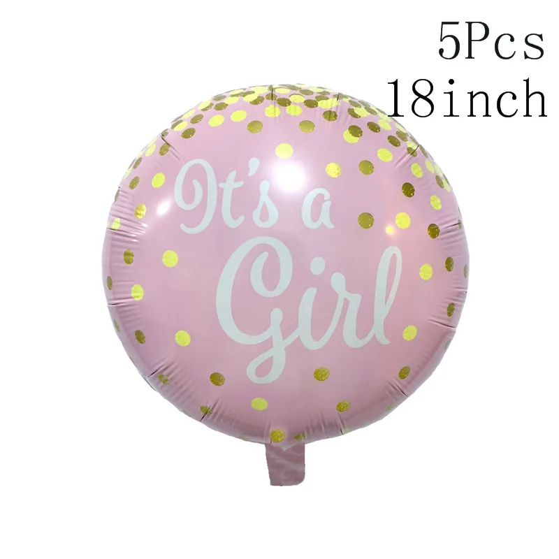 5PCS round Chicinlife девушка день рождения тема это девушка с воздушными шарами баннер Baby Shower Девушка День рождения украшения Дети 1 день рождения Декор - Цвет: 5PCS round