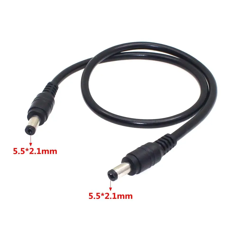 

18AWG DC Power Plug 5.5 x 2.1mm Male To 5.5 x 2.1mm Male CCTV Adapter Connector Cable 12V 10A Power Extension Cords 0.5m/1.5m