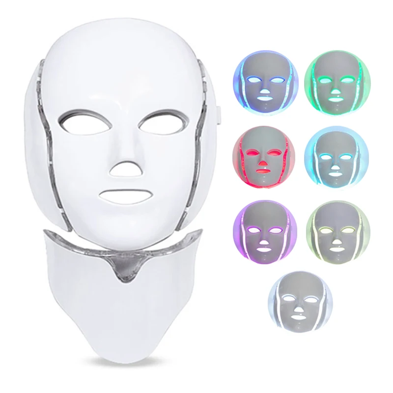 Светодиодная маска для лица 7 цветов легкая фотонная терапевтическая омоложения