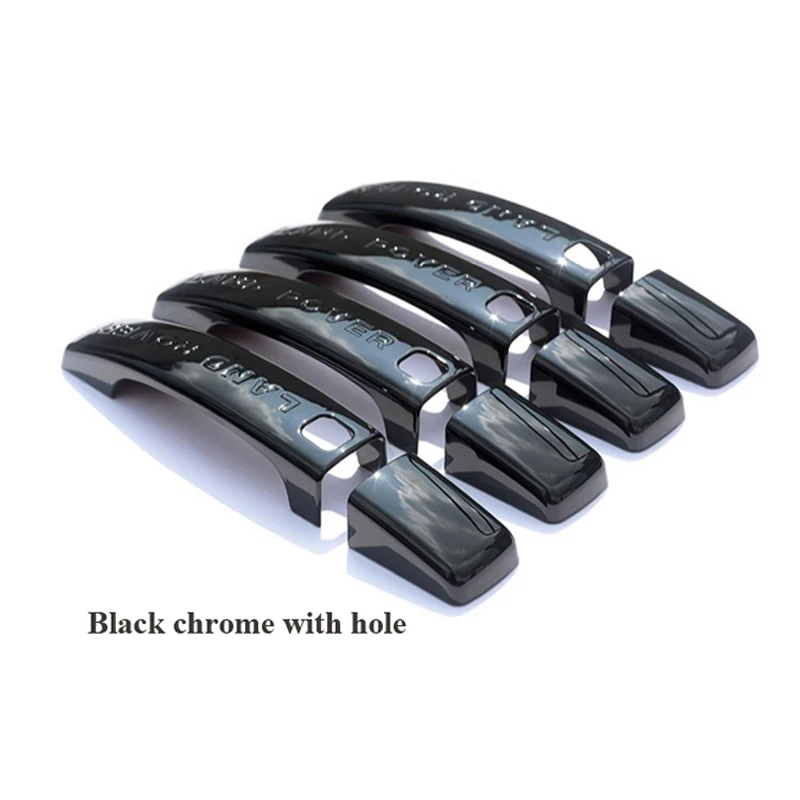 Black chrome 8 шт. серебряных/черных/зеркальных хромированных автомобильных дверных ручек, накладных стикеров для Range Rover Sport 2008-2013, аксессуары для стайлинга автомобилей - Название цвета: Black chrome