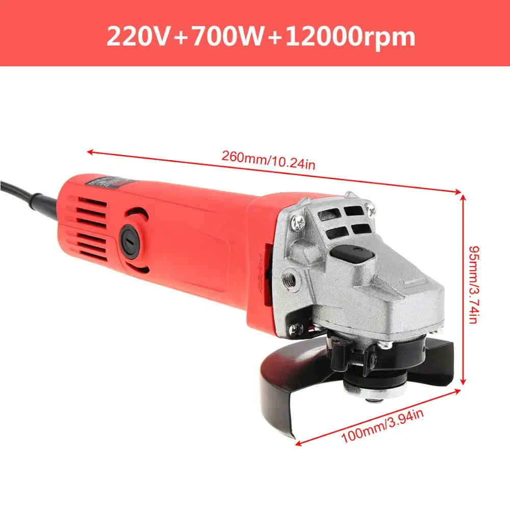 700w 220V 700W/750W Electric Grinder Electric Angle Grinder with Protective Cover Support Polishing Disc for Rust Removal - Цвет: 700w