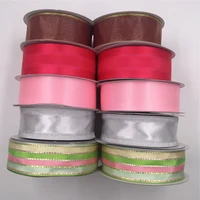 38mm 25yards wired edge chirstmas satin ribbon for festival decoration christmas newyear gift wrapping 1 12