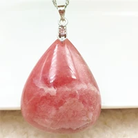 genuine natural red rhodochrosite gemstone pendant 37x30x10mm necklace jewelry 925 sterling silver fashion necklace aaaaa