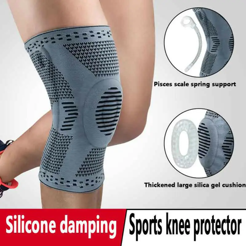 Спортивный наколенник с силиконовой подкладкой компрессионный фиксатор колена