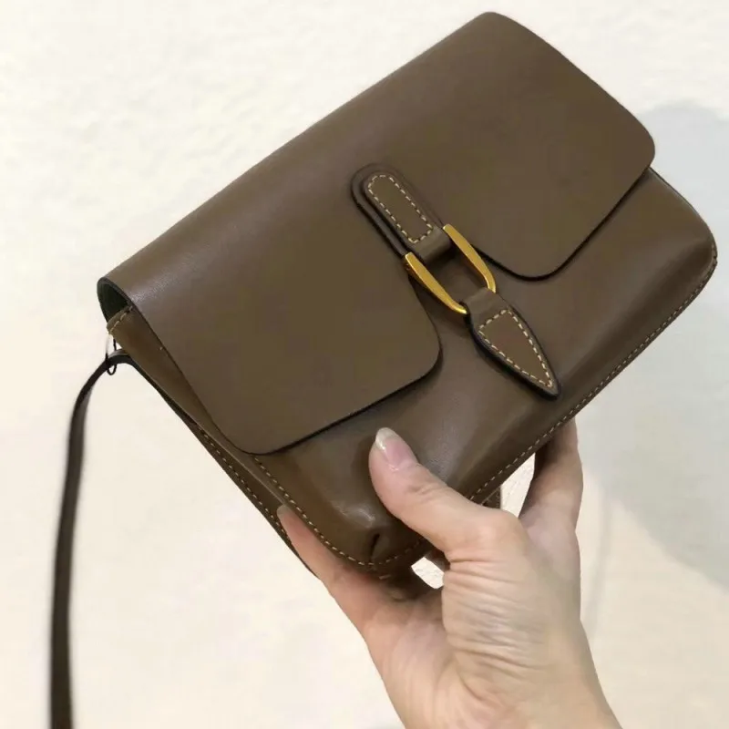 

Ladies Genuine Leather Crossbody Bags Small Packing Softshell Flap Vintage Women Casual Sling Shoulder Bags Solid Colors Bolsa