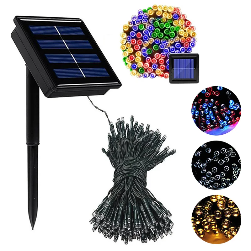 

Solar String Lights 200/100 LED Waterproof Outdoor Garland Solar Street Light Fairy Light Christmas Party Garden Decoration