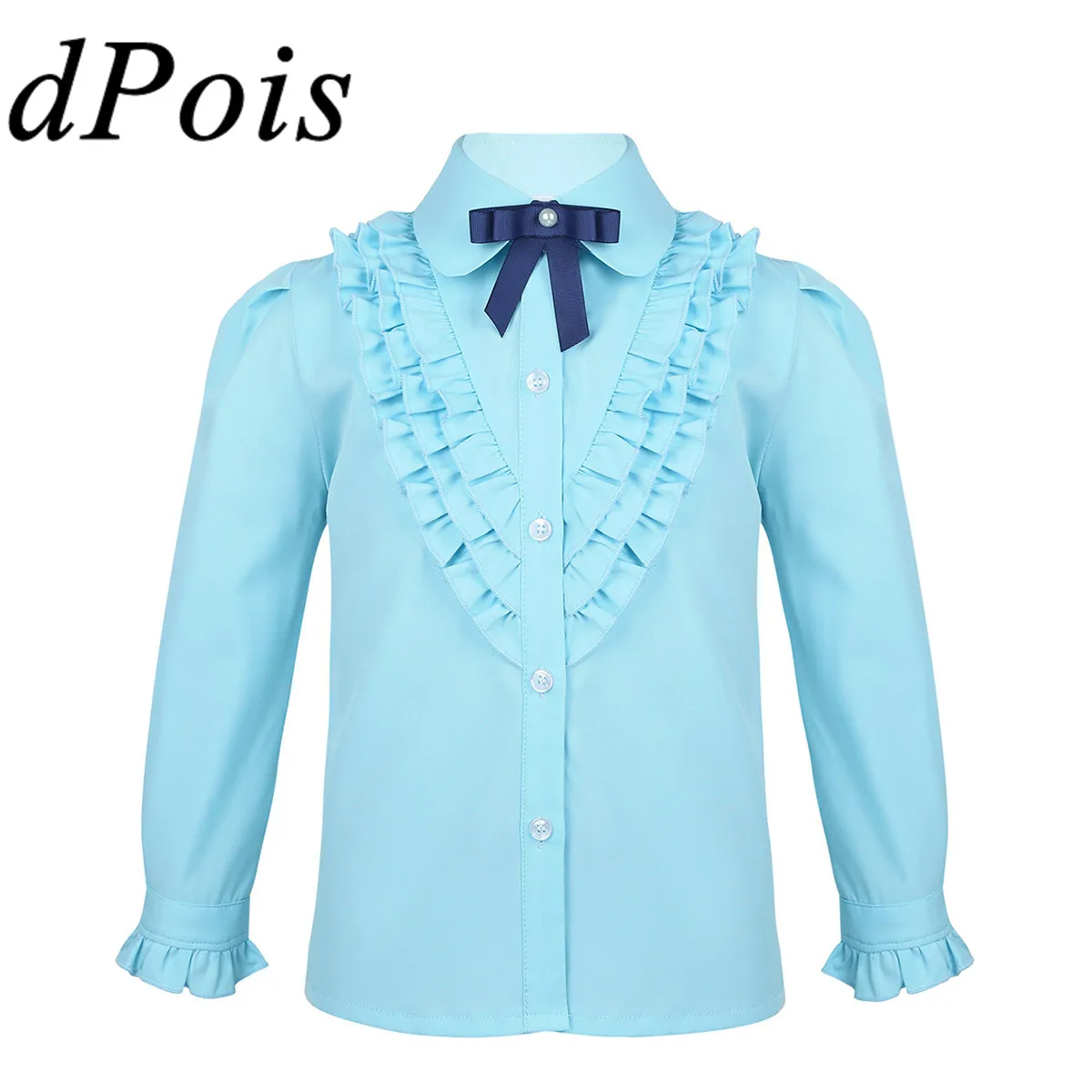 DPOIS школьная форма с длинными рукавами для девочек подростков блузка в