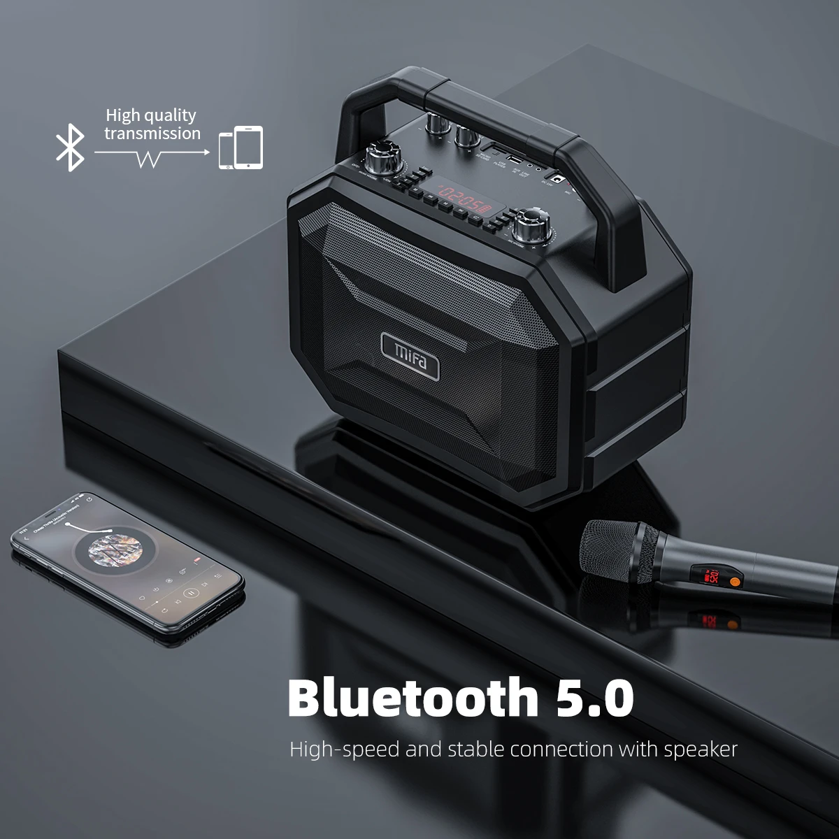Mifa M520 Bluetooth динамик с беспроводным микрофоном мобильный беспроводной караоке