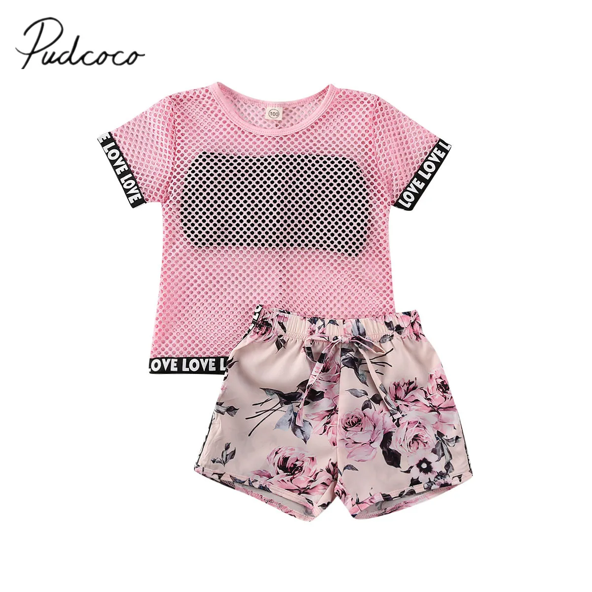 Детская летняя одежда 2020 яркий спортивный костюм для маленьких девочек комплект