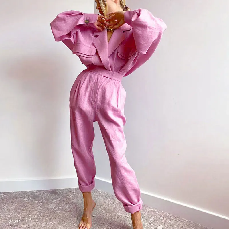 

Женский спортивный костюм из двух предметов, комплект одежды и брюк большого размера из хлопка и льна с вырезами на рукавах