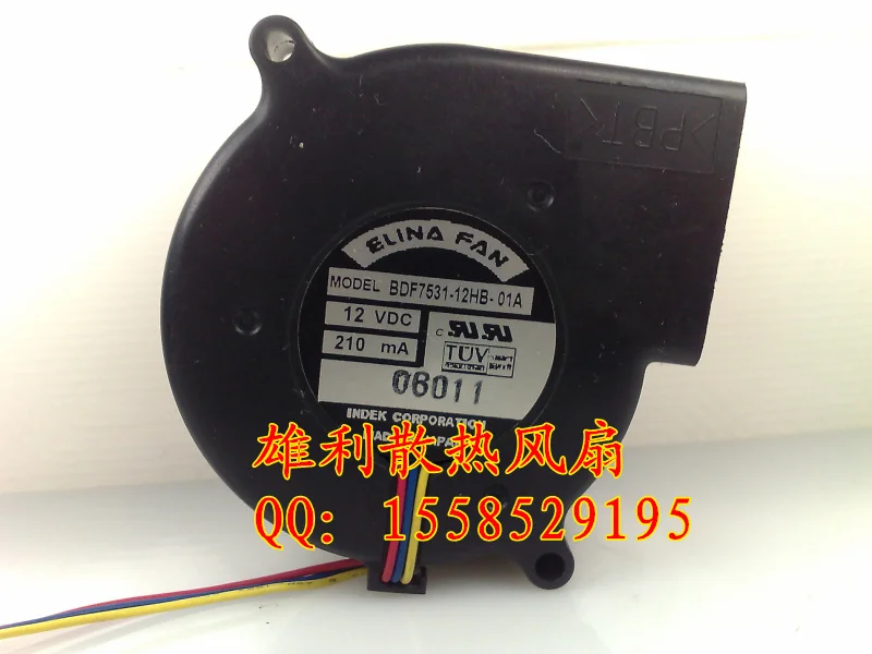 1PCS NEW BDF7531-12HB-01A 12V 210mA 7.5CM 7530 3wire Motor protection cooling fan Original | Обустройство дома