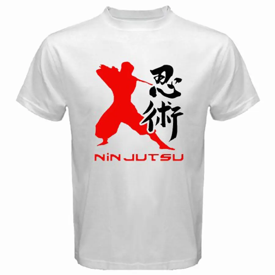 Новинка NINJUTSU Martial Art Symbol Nineja Shinobi мужская белая футболка Размеры S до 3XLMale хип хоп
