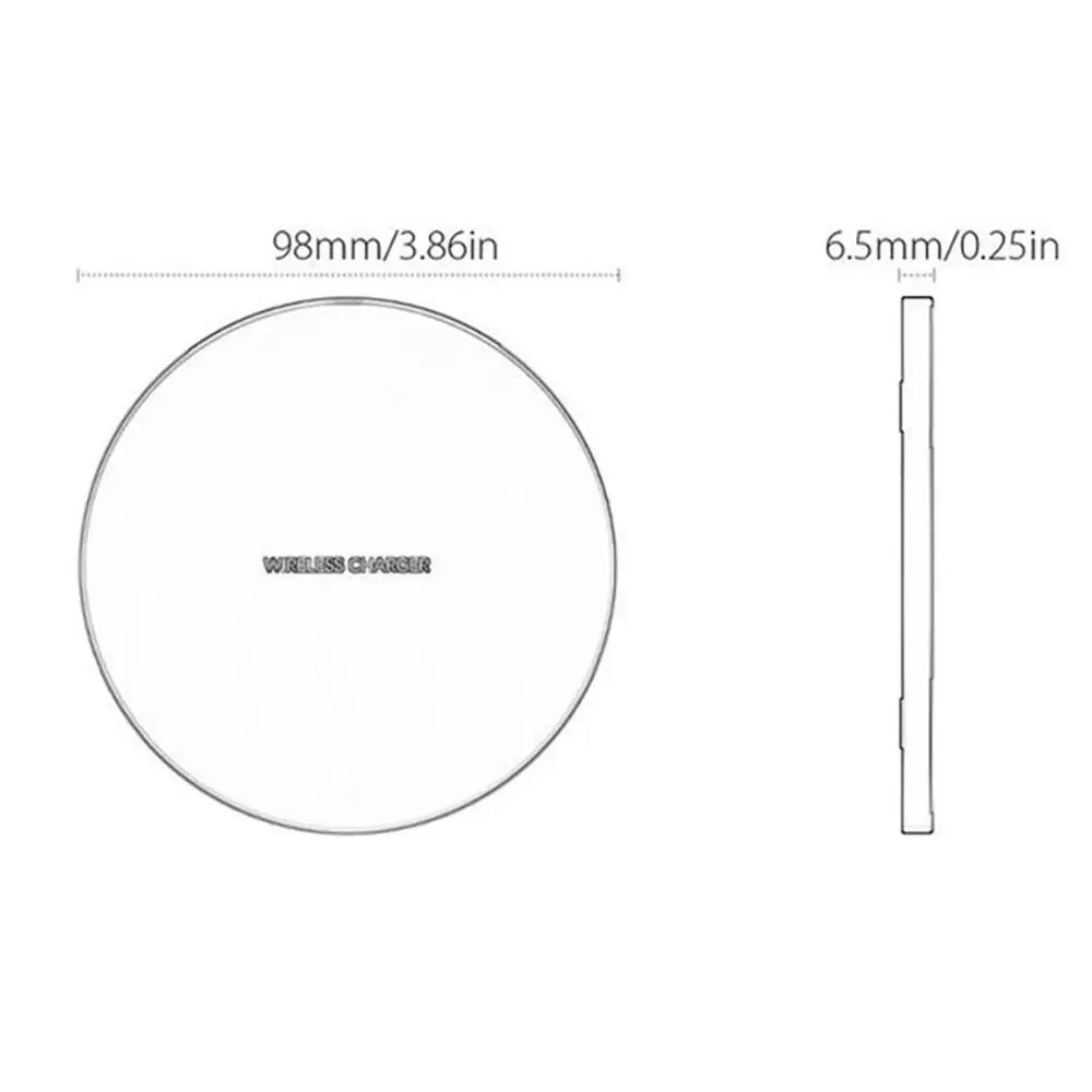 

1pc 10W QI Wireless Charger Universal Fast Wireless Charger Portable Aluminum Alloy Fast Wireless Charging Pad