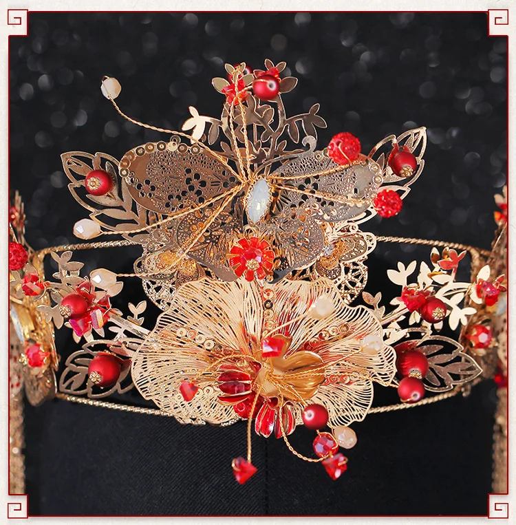 Свадебный головной убор JaneVini в традиционном китайском стиле старинное ювелирное