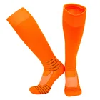 Новые мужские футбольные носки, однотонные футбольные носки, дышащие сетчатые спортивные носки для бега, утолщенные Носки для бега, Нескользящие