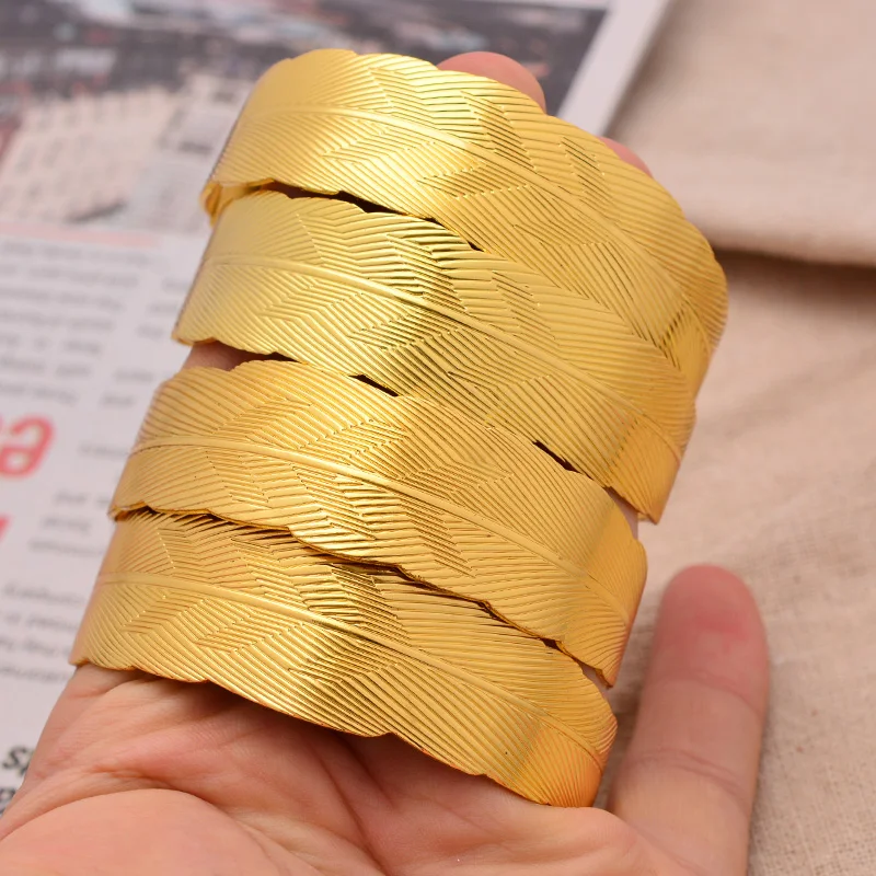 24K 1 шт браслет на Среднем Востоке Арабский Дубай Оливковый лист золотой цвет