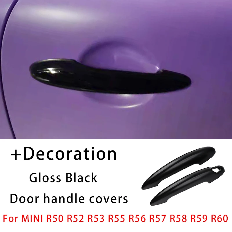 

Gloss Black Car Door Handle Covers Trims Outer Exterior For MINI Cooper S R50 R52 R53 R55 R56 R57 R58 R59 R60 R61 Accessories