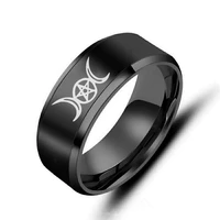 wiccan triple moon goddess wicca moon witch jewelry stainless steel ring bijoux femme 2021 mothers day gift