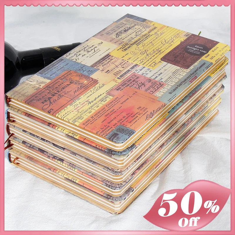 

100 страниц винтажные канцелярские принадлежности A5 блокнот для ежедневного бизнеса офиса, крафтовые блокноты, дневник, школьные принадлежн...