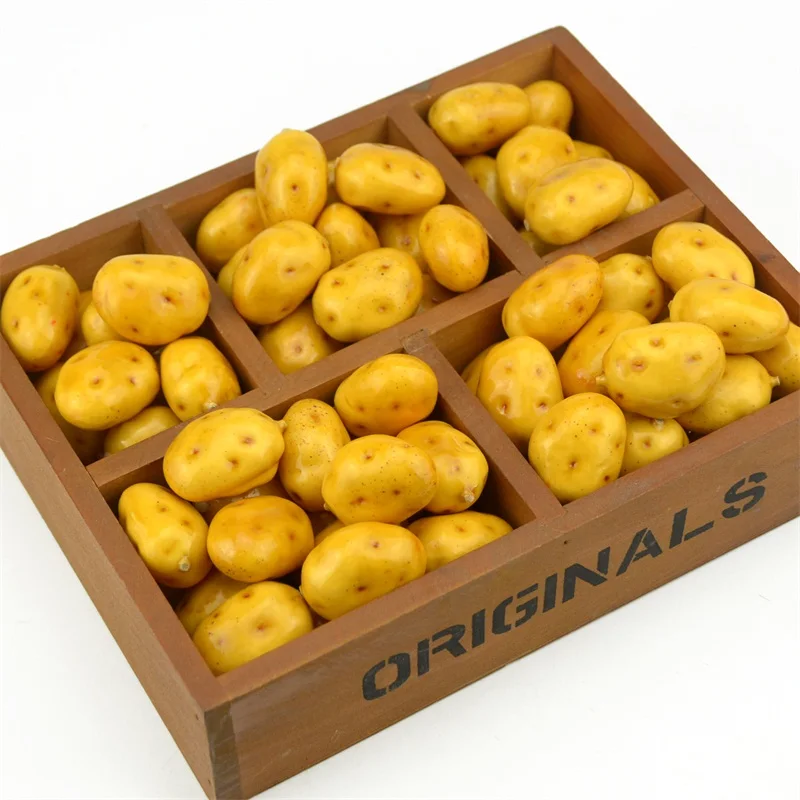 

10pcs Cheap Mini potato Foam Artificial Fake Fruit Vegetable For Home Wedding Decoration Cognitive Toy Dining Table Decoration