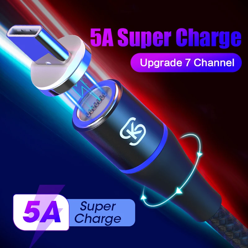 Магнитный кабель для передачи данных 2 м 3 А быстрая зарядка через USB Type C телефонов