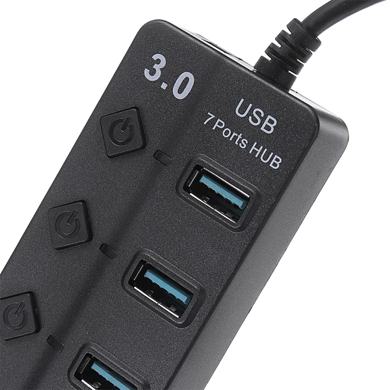 7 портов концентратор USB 3 0 мульти сплиттер внешний удлинитель 5 Гбит/с