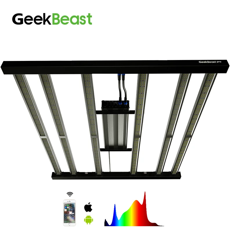 

Geekbeast pro 630W led grow light bar with average Par Map top bin lm301b mix 660nm UV IR separate switches hydro kits Geeklight