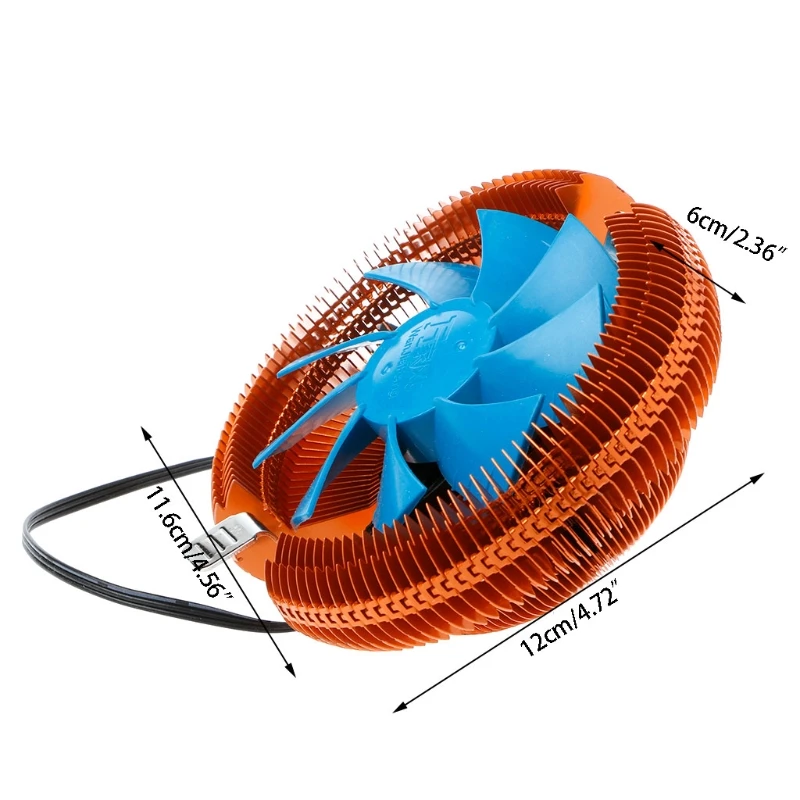 Компьютерный кулер с контролем температуры бесшумный медный для процессора ПК
