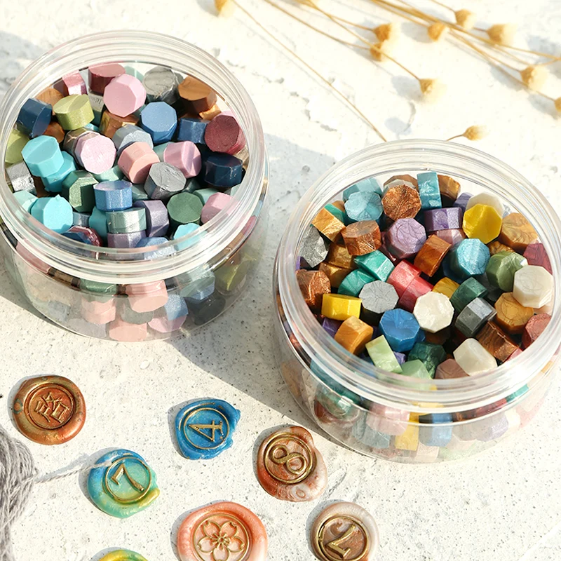 

50pcs/lot Wax Seal Stamp Accessories Portable Mini DIY Seal Tool Retro Macaron Color Postcard Supply Decorative Supply