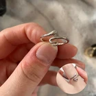 Женские открытые кольца в форме змеи в стиле панк, Простые индивидуальные кольца в форме животного, регулируемые металлические кольца, Винтажные Ювелирные изделия, подарок вечерние, кольца