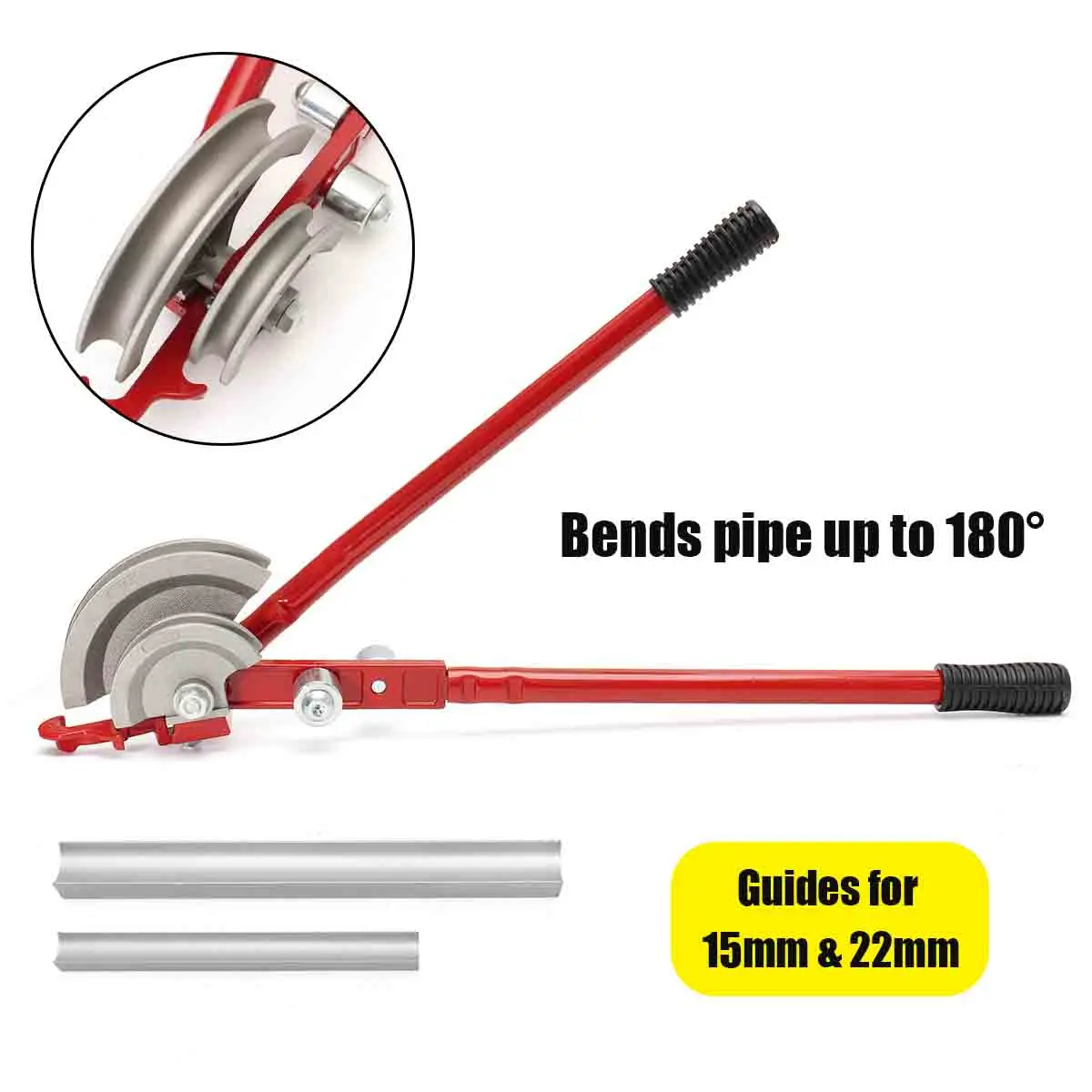 

2 in 1 180 Degree Tubing Pipe Bender 15mm/22mm Tube Aluminum Copper Steel Fuel Brake Lines Manual Pipe Bender Tube Bending Tool