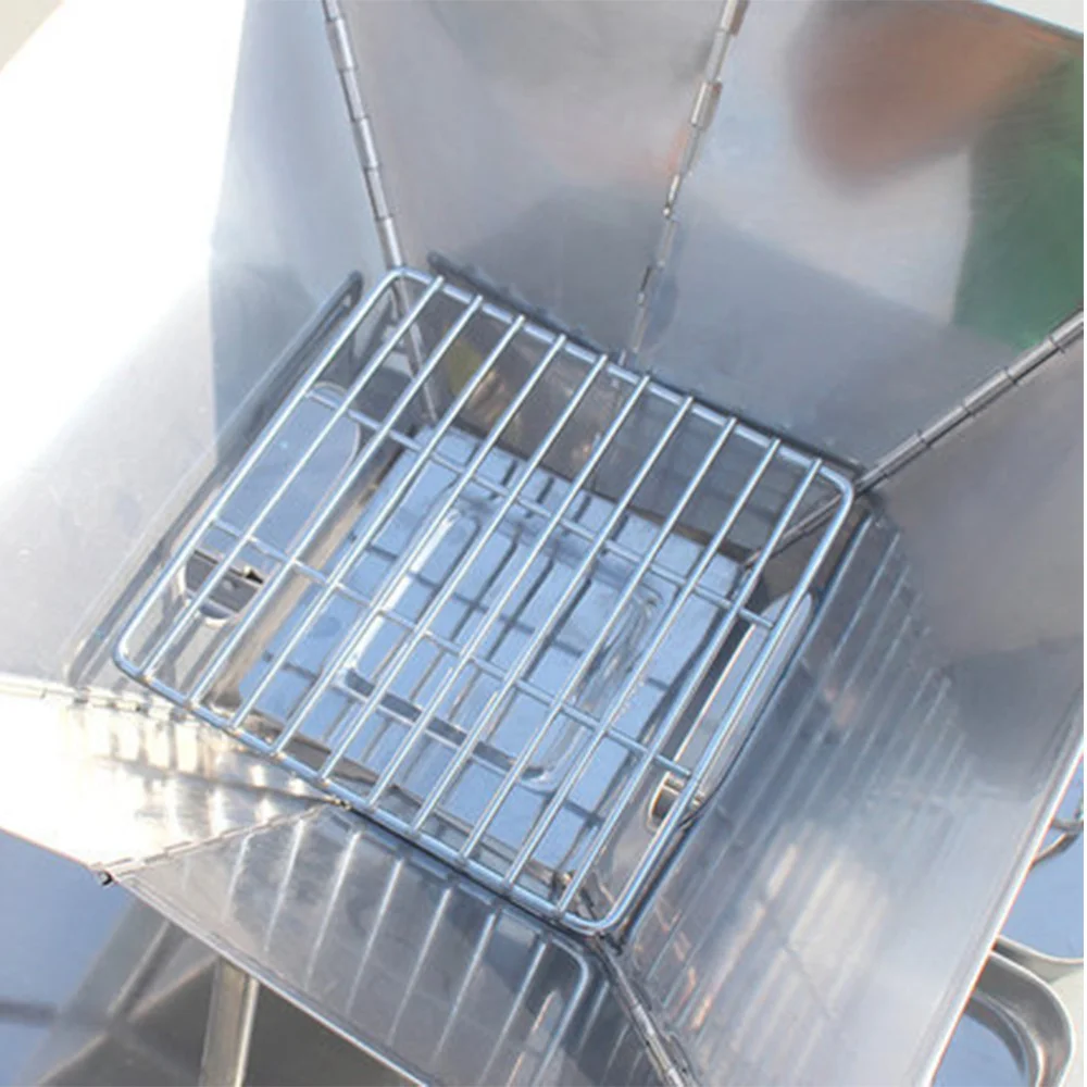 

1Pc Stainless Steel BBQ Rack Mini Foldable Barbecue Grill Simple Garden Barbecue Rack Outdoor Barbecue Grill(Silver)