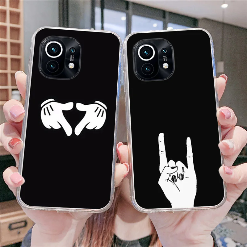 Чехол для телефона Xiaomi 11 Lite 10 Pro 10T 9 9T 11i Mi POCO X3 NFC X2 F3 M2 M3 мультяшный жест руки