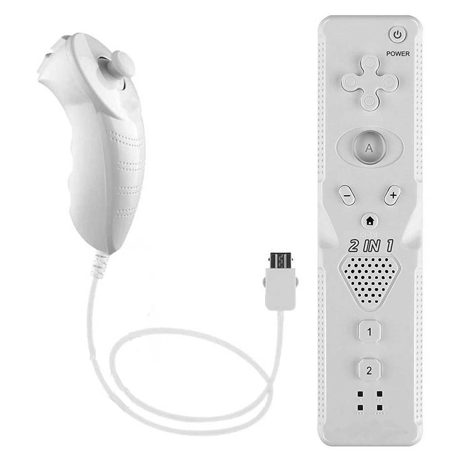 

2-In-1 BT Wireless Remote Game Controller With Built-In Speaker 6-Axis Motion Plus Wireless Gamepad Set Fit For Wii Console