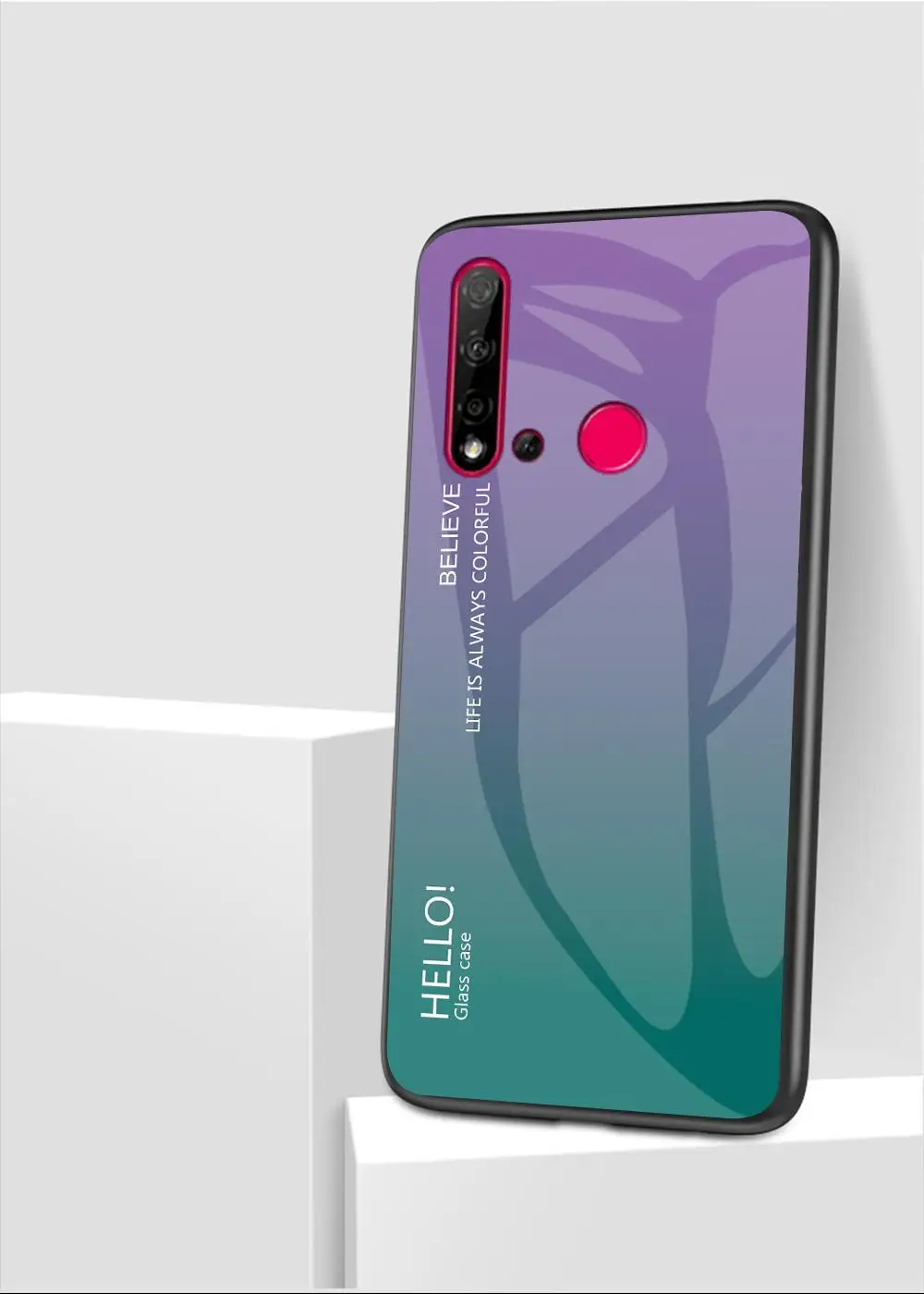 Градиентный чехол из закаленного стекла для huawei P Smart Z plus Nova 5 5i P20 Lite Mate20 P30 Pro Honor 8X 8C 10i 20i Slim Case Capa