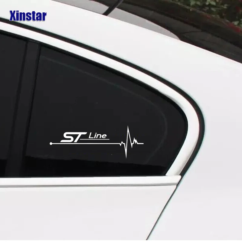 2 шт. ST STLINE автомобильные наклейки на окна для Ford Focus Fiesta Mondeo Fusion Escape Edge Ecosport Kuga Smax