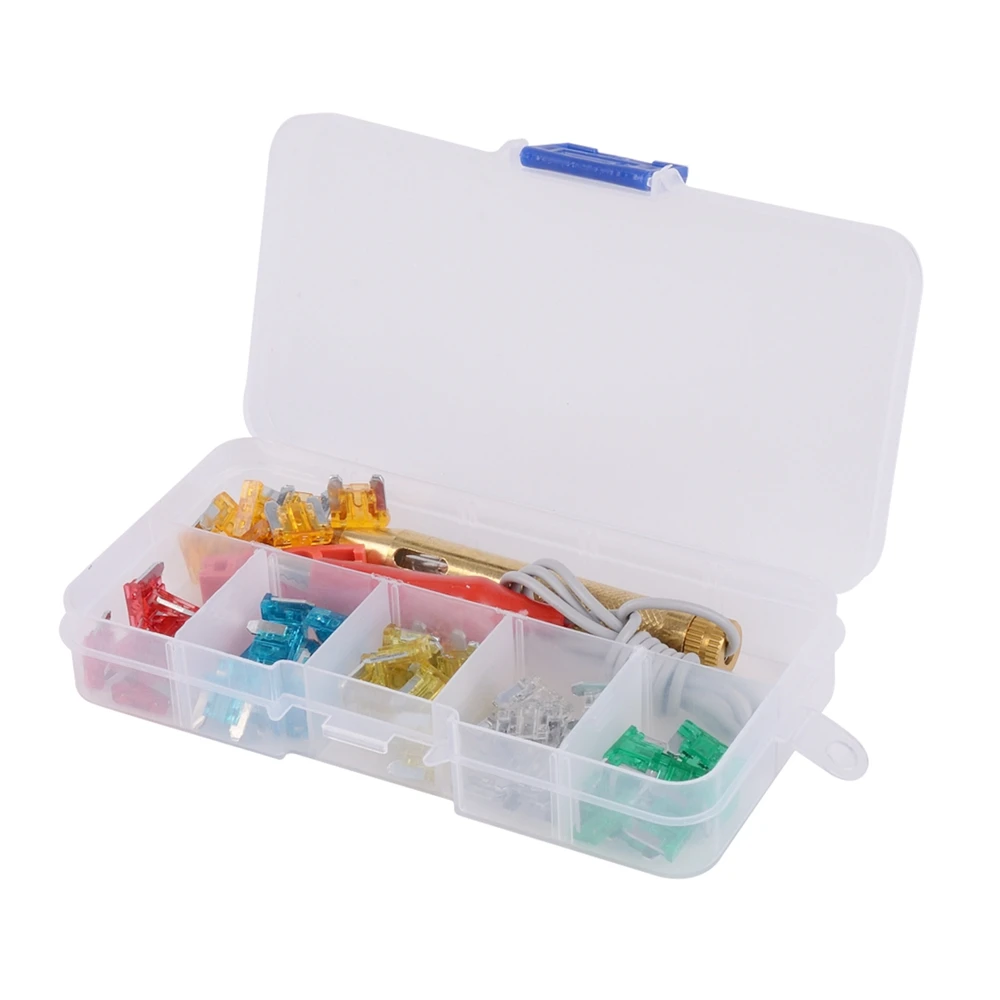 

60pcs Car Micro Fuse Assortment Kit 5A 10A 15A 20A 25A 30A Blade Fuses With Test Pen For Car Motorcycle Boat Accessories
