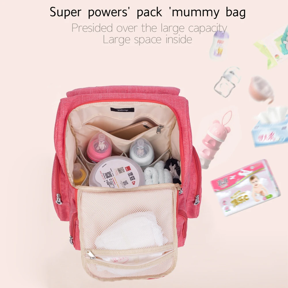 Disney с Микки и Минни Одежда Mommy Usb сумка из узорчатой ткани Детские Коляски