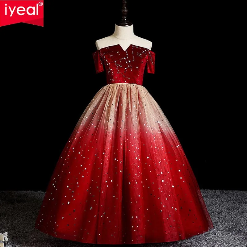 IYEAL New Year Kids Dresses For Girls Carnival Costume Flower Girls Wedding Princess Dress Children Evening Party Dress Vestidos