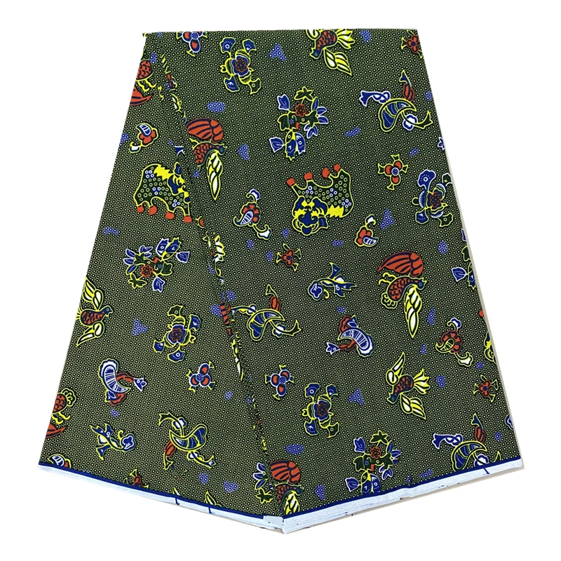 

2021 High Quality New African Wax Fabric 100% Cotton Tissu Fabric Wedding Ankara African Print Fabric 6yards NN413-1