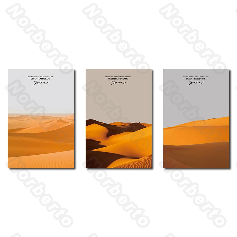 

Desert Landscape Canvas Painting Wall Poster Large Yellow Golden Desert for Living Room Bedroom Sofa Background Wall Decoration