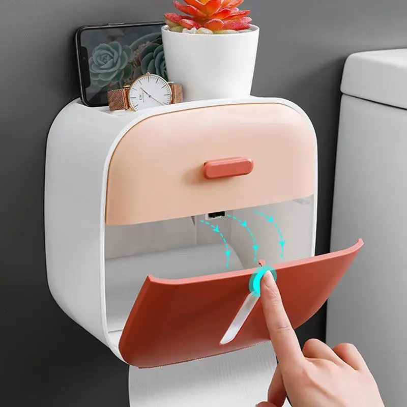 

Bathroom Tissue Box Toilet Paper Holder Organizer Storage Phone Holder Press Napkin holder household living room tissue box